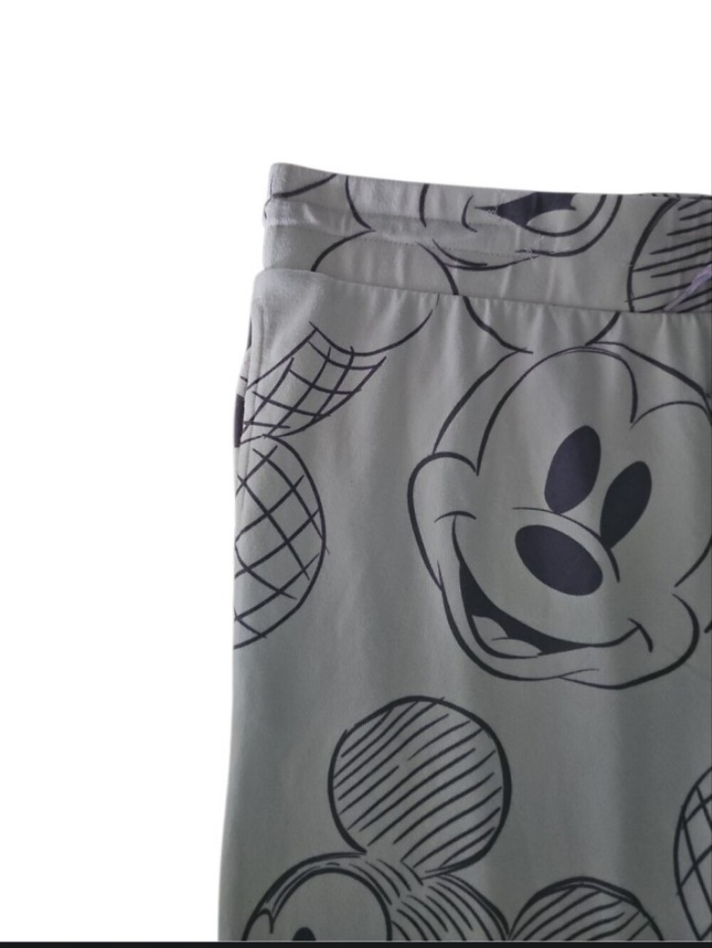 Disney Mickey Mouse Lounge Pants Plus 2X White Wide Leg Crop Pajama Disney Adult - Picture 5 of 13